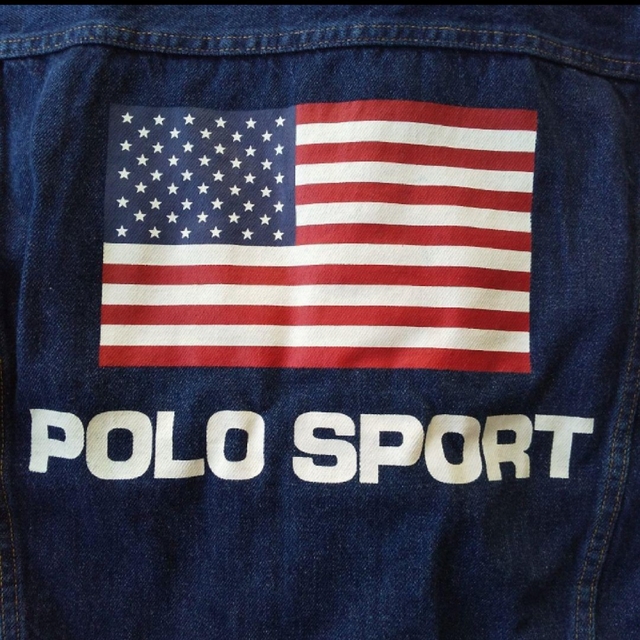 POLO RALPH LAUREN(ポロラルフローレン)の限定品！ 90's ポロスポーツ デニムジャケット POLO SPORT 星条旗 メンズのジャケット/アウター(Gジャン/デニムジャケット)の商品写真