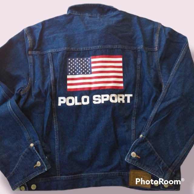 POLO RALPH LAUREN(ポロラルフローレン)の限定品！ 90's ポロスポーツ デニムジャケット POLO SPORT 星条旗 メンズのジャケット/アウター(Gジャン/デニムジャケット)の商品写真