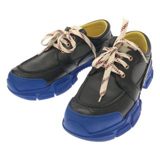 グッチ(Gucci)の【新品】  GUCCI / グッチ | 2020SS | BOATREK SNEAKER LEATHER ダットローカットレザー スニーカー 箱付き | 6 1/2 | ブラック / ブルー | メンズ(スニーカー)