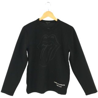 コムデギャルソンオムプリュス(COMME des GARCONS HOMME PLUS)の【美品】  COMME des GARCONS HOMME PLUS / コムデギャルソンオムプリュス | 2005AW / AD2005 ×  THE ROLLING STONES /  ザ・ローリング・ストーンズ コラボ リップ&タン フロント ロゴ スウェット カットソー | M | ブラック | メンズ(スウェット)