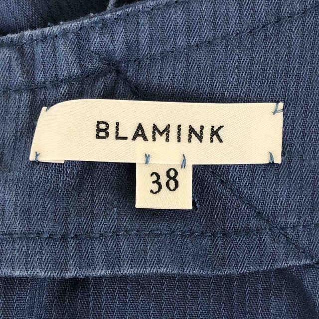 BLAMINK(ブラミンク)のBLAMINK / ブラミンク | コットン バックジップ スリット サロペット スカート オーバーオール | 38 | ブルー | レディース レディースのパンツ(サロペット/オーバーオール)の商品写真