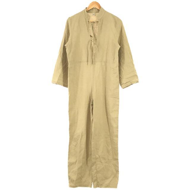 【美品】  BASErange / ベースレンジ | ITA JUMPSUIT レースアップ コットンリネンジャンプスーツ オールインワン | XS | KAHKI | レディース