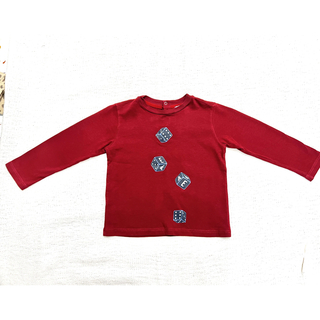 アルマーニ(Armani)のkids Baby 長袖Tシャツ　アルマーニ　レッド　赤　キッズ　ベビー(シャツ/カットソー)