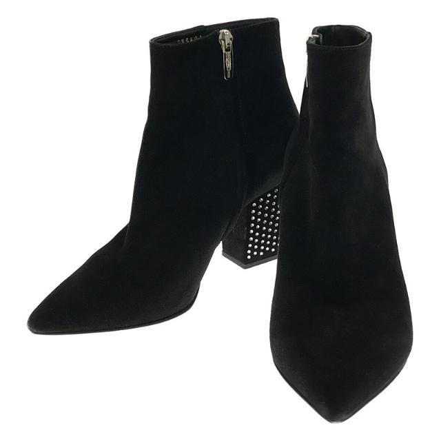 美品SergioRossiベルト付ポインテッドブラックブーツ - ブーツ