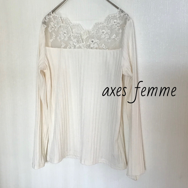 axes femme - axes femme トップス 繊細レース長袖インナー Mサイズ