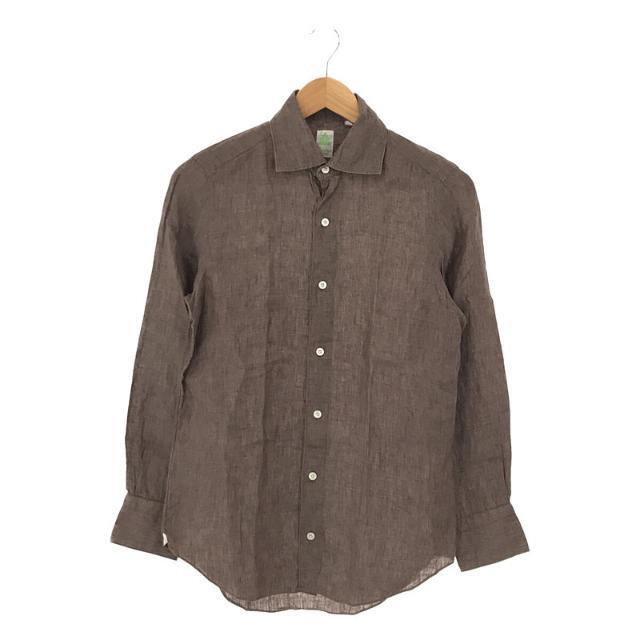 finamore / フィナモレ | イタリア製 リネン ワイドカラー ドレス シャツ | 37 1/2 | ブラウン | メンズ - Tシャツ /カットソー(七分/長袖) finamore / フィナモレ | イタリア製 リネン ワイドカラー ドレス シャツ | 37 1/2 | ブラウン | メンズ - Tシャツ /カットソー(七分/長袖)