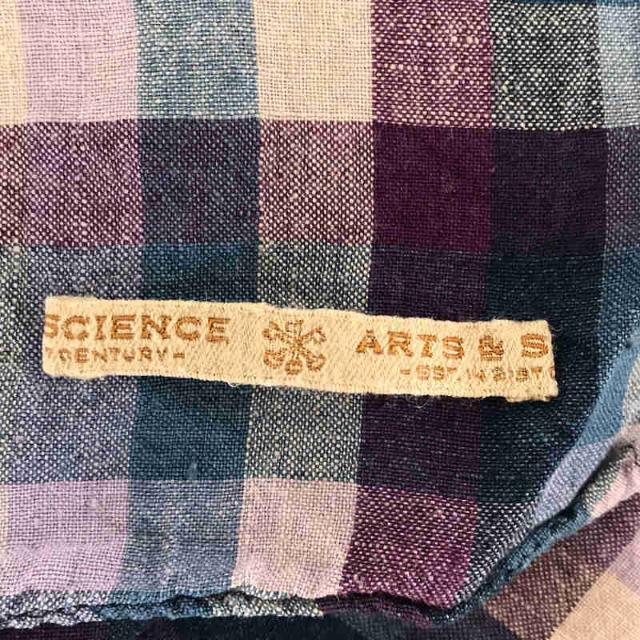 ARTS&SCIENCE(アーツアンドサイエンス)の【美品】  ARTS&SCIENCE / アーツアンドサイエンス | リネン チェック 大判 ストール | ‐ | ブルー/パープル レディースのファッション小物(ストール/パシュミナ)の商品写真