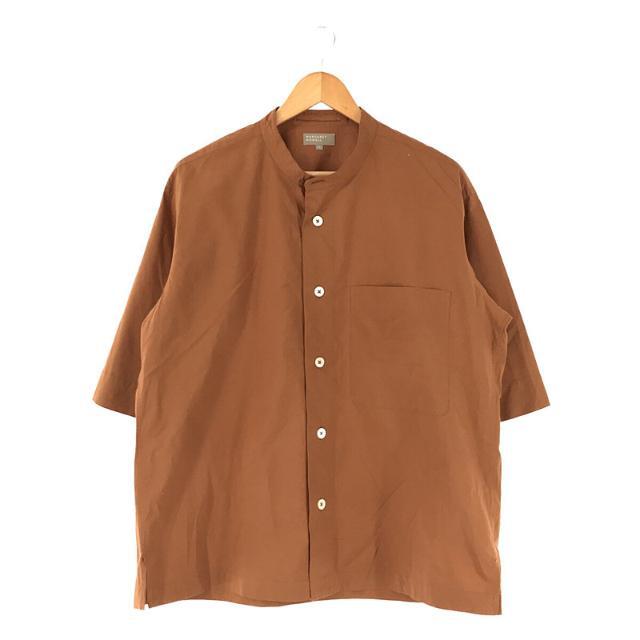 Tシャツ/カットソー(半袖/袖なし)MARGARET HOWELL / マーガレットハウエル | 2022SS PLAIN COMPACT COTTON コットン カラーレス シャツ | L | ブラウン | メンズ