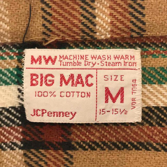 VINTAGE / ヴィンテージ古着 | 1970s～ BIGMAC JC Penney  / ビッグマック ジェイシーペニー コットン ヘビー フランネル チェック シャツ | M | ブラウン | メンズ メンズのトップス(Tシャツ/カットソー(七分/長袖))の商品写真