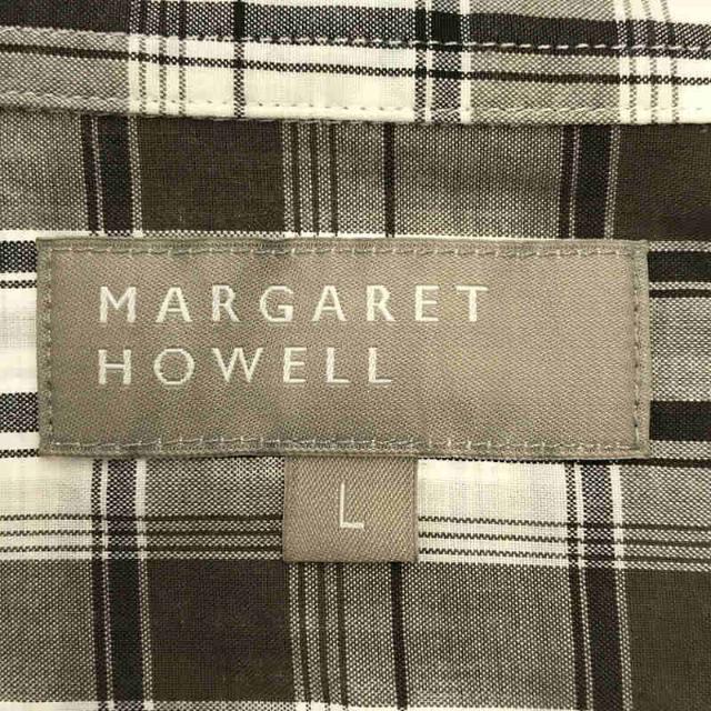 MARGARET HOWELL(マーガレットハウエル)のMARGARET HOWELL / マーガレットハウエル | コットン レギュラーカラー シャツ | L | グレー/ホワイト | メンズ メンズのトップス(Tシャツ/カットソー(七分/長袖))の商品写真