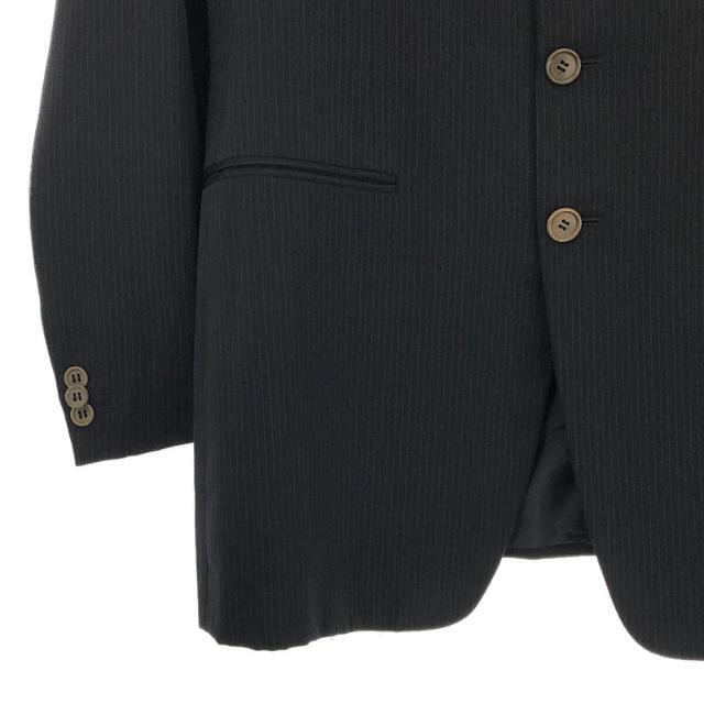 GIORGIO ARMANI / ジョルジオアルマーニ | イタリア製 BORGO 21 ウール シルク ピンストライプ ノッチドラペル 3B テーラード ジャケット | 48 | ネイビー | メンズ