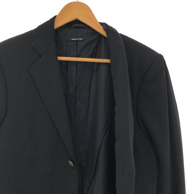 GIORGIO ARMANI / ジョルジオアルマーニ | イタリア製 BORGO 21 ウール シルク ピンストライプ ノッチドラペル 3B テーラード ジャケット | 48 | ネイビー | メンズ