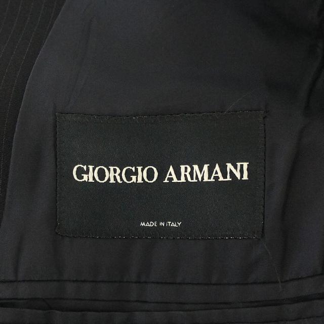 GIORGIO ARMANI / ジョルジオアルマーニ | イタリア製 BORGO 21 ウール シルク ピンストライプ ノッチドラペル 3B テーラード ジャケット | 48 | ネイビー | メンズ