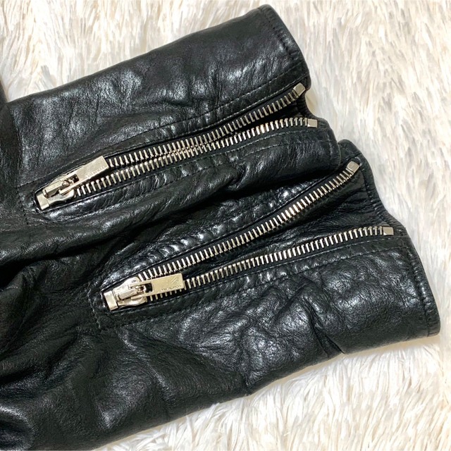Balenciaga - BALENCIAGA レザー ダブル ライダース バイカー 羽織の
