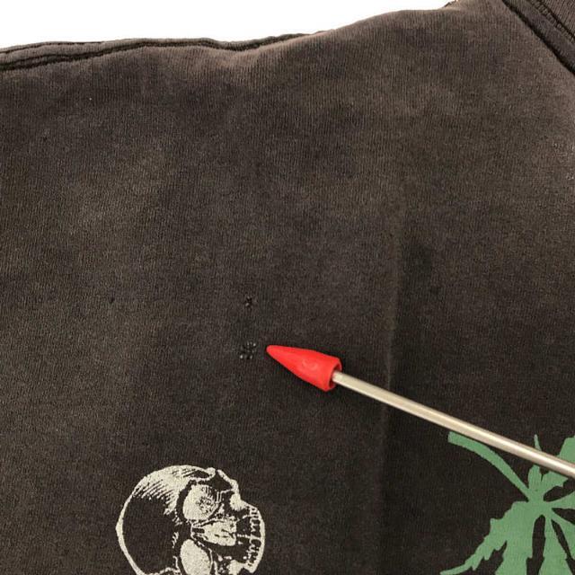 VINTAGE / ヴィンテージ古着 | 1990s | 90s MARIJUANA SKULL シングル ステッチ 総柄 プリント Tシャツ | XL | ブラック | メンズ メンズのトップス(Tシャツ/カットソー(半袖/袖なし))の商品写真