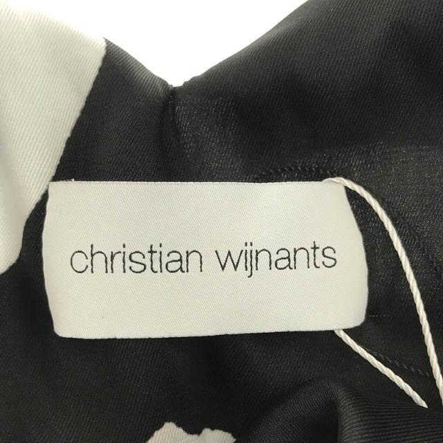 【新品】  Christian Wijnants / クリスチャンワイナンツ | DAVIT フラワー プリント プリーツ ドレス ロング ワンピース | 38 | ブラック / ホワイト | レディース 4