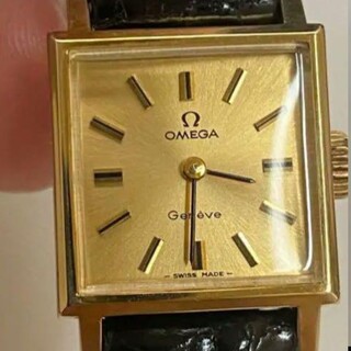 OMEGA - (美品) オメガ ジュネーブ スクエア手巻き腕時計 
