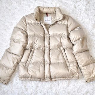 モンクレール(MONCLER)のモンクレール ダウンジャケット ダウンコート  クリーム ベージュ系 サイズ0(ダウンジャケット)