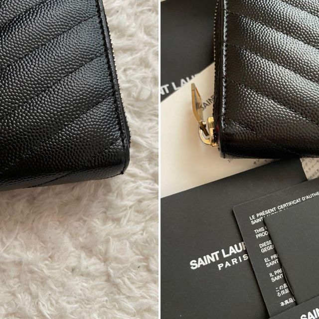 極上美品】 Saint Laurentイブサンローランラウンドファスナー長財布