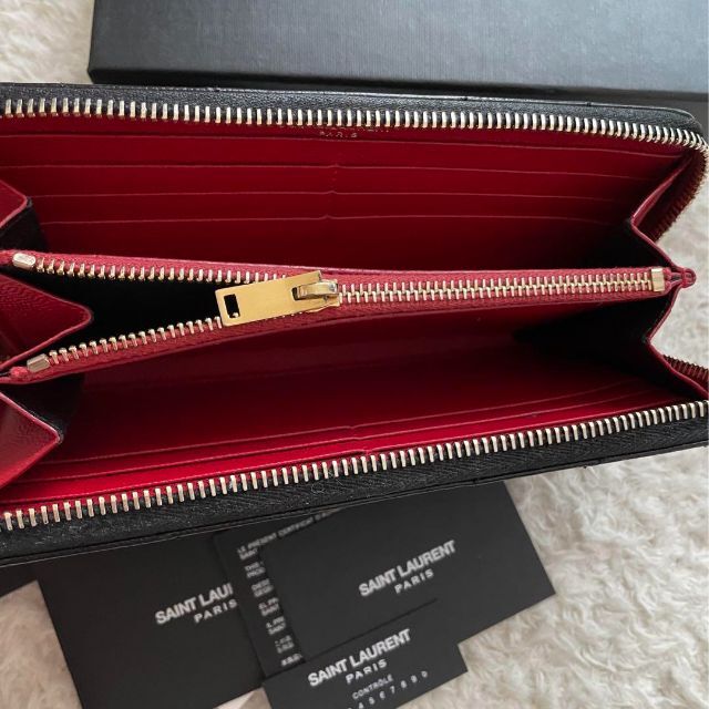極上美品】 Saint Laurentイブサンローランラウンドファスナー長財布
