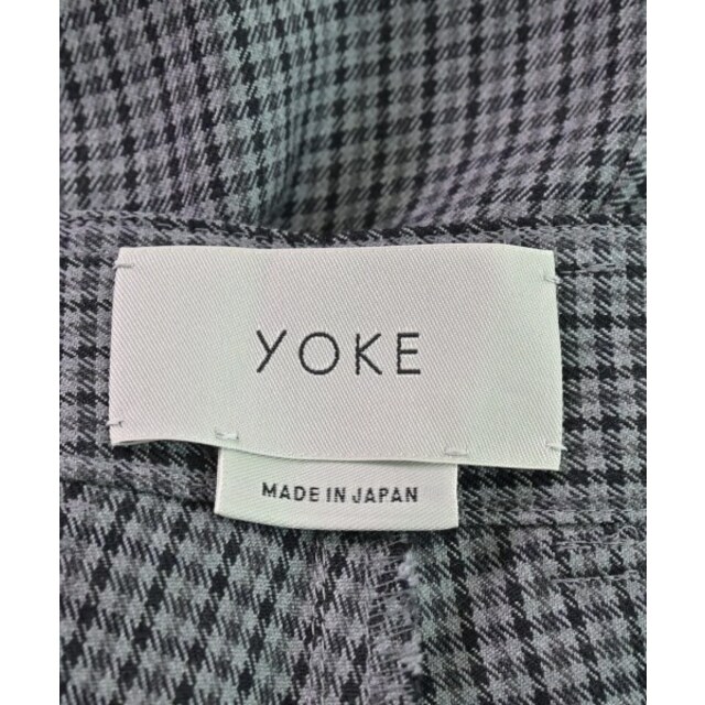 YOKE(ヨーク)のYOKE ヨーク スラックス M グレーx黒(チェック) 【古着】【中古】 メンズのパンツ(スラックス)の商品写真