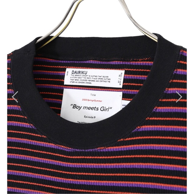 DAIRIKU 新品 Couple Border Embroidery Tee | wic-capital.net