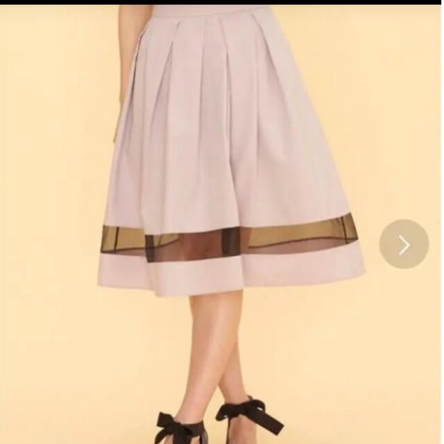 ランバンオンブルー　ヘムオーガンジースカート レディースのスカート(ひざ丈スカート)の商品写真
