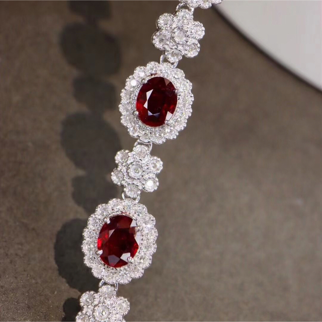 訳ありセール 天然 ルビー ダイヤモンド ブレスレット2.2ct k18