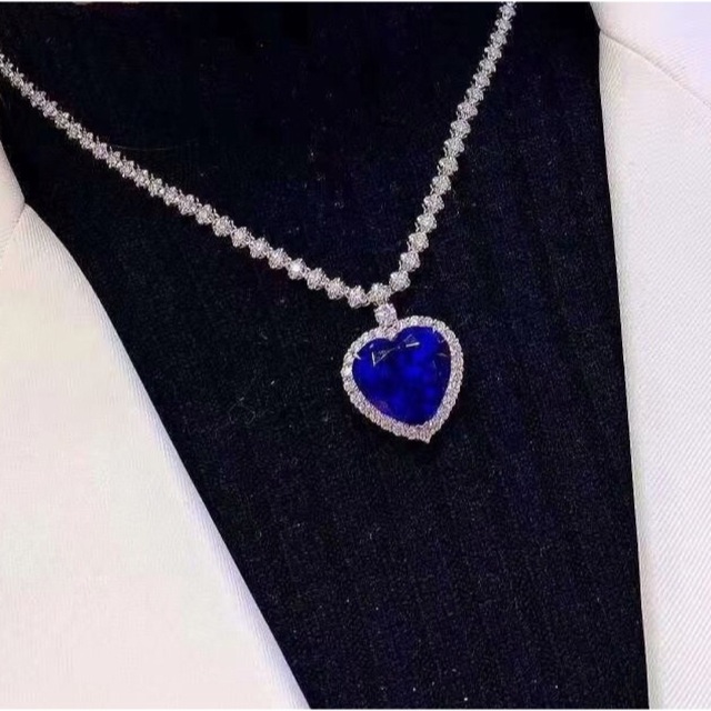 新作 天然タンザナイト ダイヤ ネックレス22.8ct k18 ¥ ネックレス