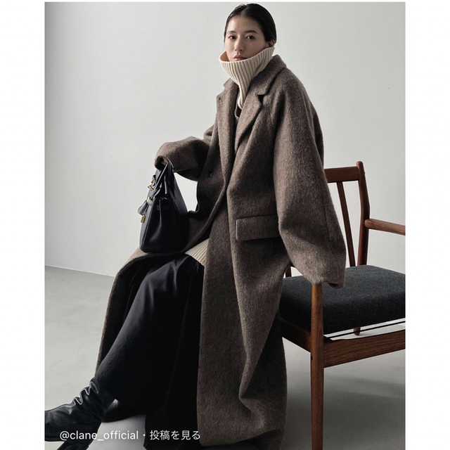 クラネ　clane コート　完売　double wool long coat | フリマアプリ ラクマ