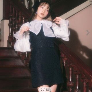 Bubbles - BUBBLES ジャガードリボンワンピースの通販 by ( -᷅ ̫̈-᷄