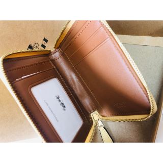 COACH - COACH 折り財布 コンパクトファスナー イエローの通販 by