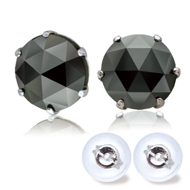 pt900 天然ブラックダイヤモンド 0.7ct プラチナピアス ショッピング大