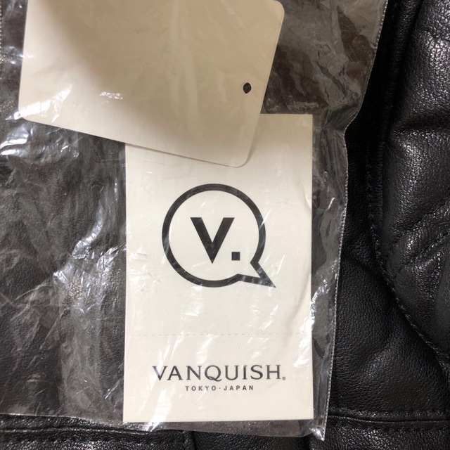 新品未使用　vanquish 本革  ブラックジャケット　ブルゾン　ダブルジップ