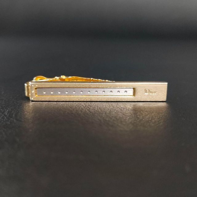 【美品】Dior ディオール カフス・タイピンセット ゴールド シルバー ドット