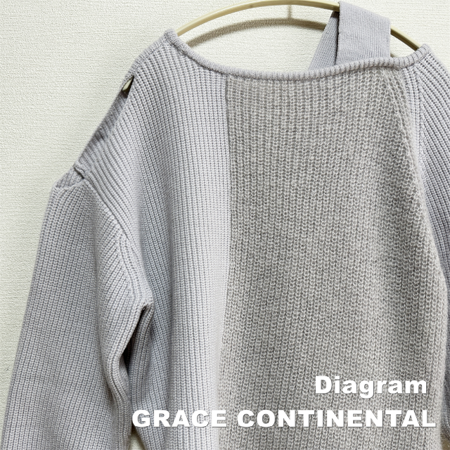 GRACE CONTINENTAL(グレースコンチネンタル)のChloe様用【Diagram】モヘヤ混 パネル切替 カット ニット レディースのトップス(ニット/セーター)の商品写真