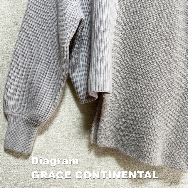 GRACE CONTINENTAL(グレースコンチネンタル)のChloe様用【Diagram】モヘヤ混 パネル切替 カット ニット レディースのトップス(ニット/セーター)の商品写真