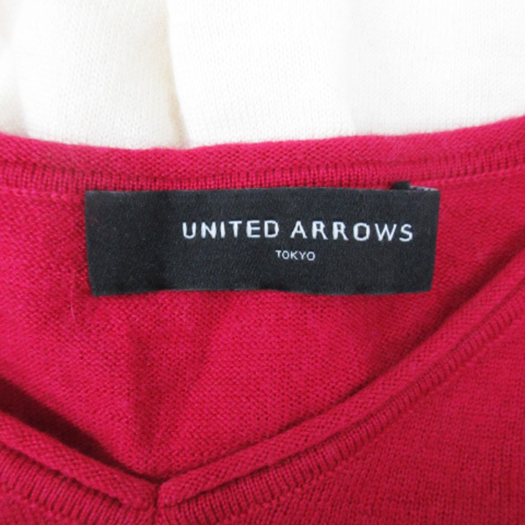 UNITED ARROWS(ユナイテッドアローズ)のユナイテッドアローズ ニット カットソー F マゼンタピンク 白 /FF31 レディースのトップス(ニット/セーター)の商品写真