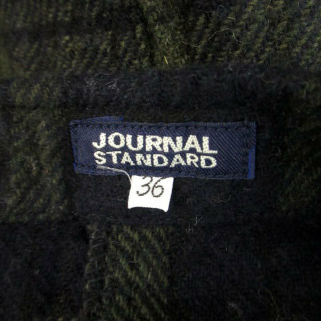 JOURNAL STANDARD(ジャーナルスタンダード)のジャーナルスタンダード フレアスカート チェック柄 ウール 36 紺 カーキ レディースのスカート(ひざ丈スカート)の商品写真