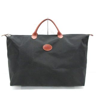 ロンシャン(LONGCHAMP)のロンシャン ボストンバッグ - 黒×ブラウン(ボストンバッグ)