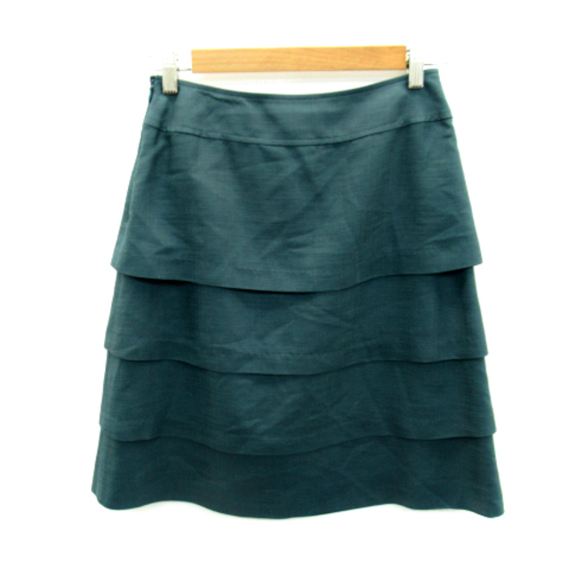 Aylesbury(アリスバーリー)のアリスバーリー フレアスカート ティアードスカート ひざ丈 無地 11 グリーン レディースのスカート(ひざ丈スカート)の商品写真