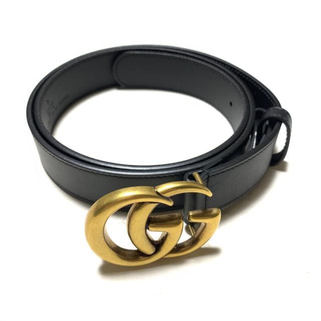 Gucci - グッチ ベルト - 414516 黒×ゴールド