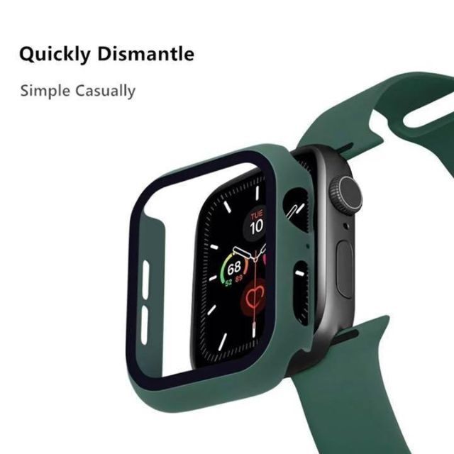 アップルウォッチカバー ダークグリーン 41mm 保護ケース 強化ガラスフィルム メンズの時計(腕時計(デジタル))の商品写真