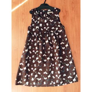 フランシュリッペ(franche lippee)の激レア★フランシュリッペ★プレゼントボックスキャット柄ワンピース★ブラウン★M(ひざ丈ワンピース)