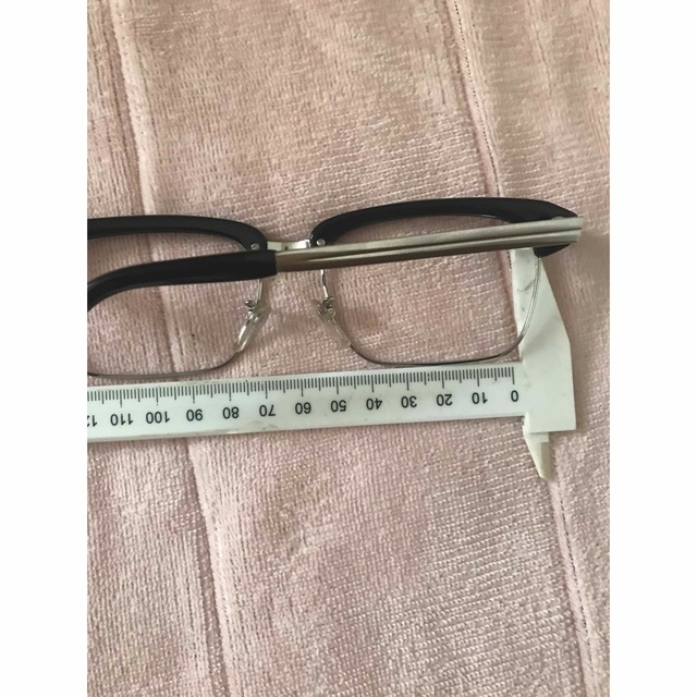 ENA(エナ)のENAビンテージサーモントブローメガネ50大型フレームサンプラチナ昭和レトロ眼鏡 メンズのファッション小物(サングラス/メガネ)の商品写真