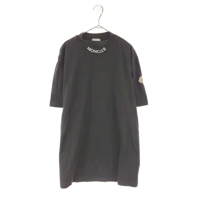 MONCLER モンクレール MAGLIA T-SHIRT ネックロゴデザイン 半袖Tシャツ カットソー ブラック