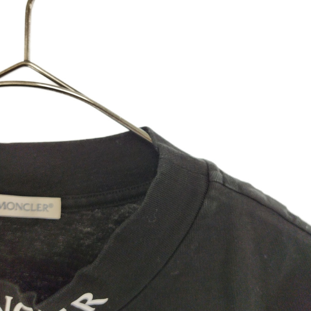 MONCLER モンクレール MAGLIA T-SHIRT ネックロゴデザイン 半袖Tシャツ カットソー ブラック
