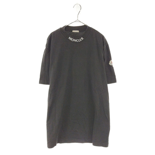 モンクレール(MONCLER)のMONCLER モンクレール MAGLIA T-SHIRT ネックロゴデザイン 半袖Tシャツ カットソー ブラック(Tシャツ/カットソー(半袖/袖なし))