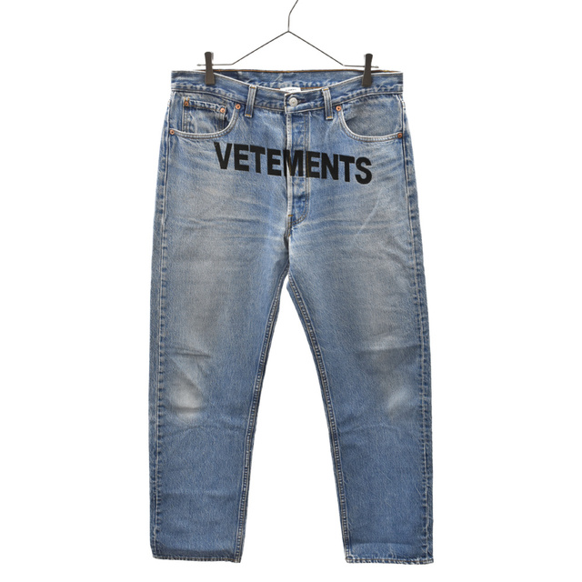 vetements ロゴ 刺繍 ダメージ デニムパンツ リーバイス smcint.com