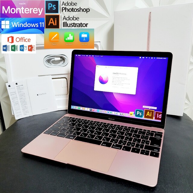 男女兼用 Apple - Office 11 macOS/Windows 12インチ MacBook 美品 PC